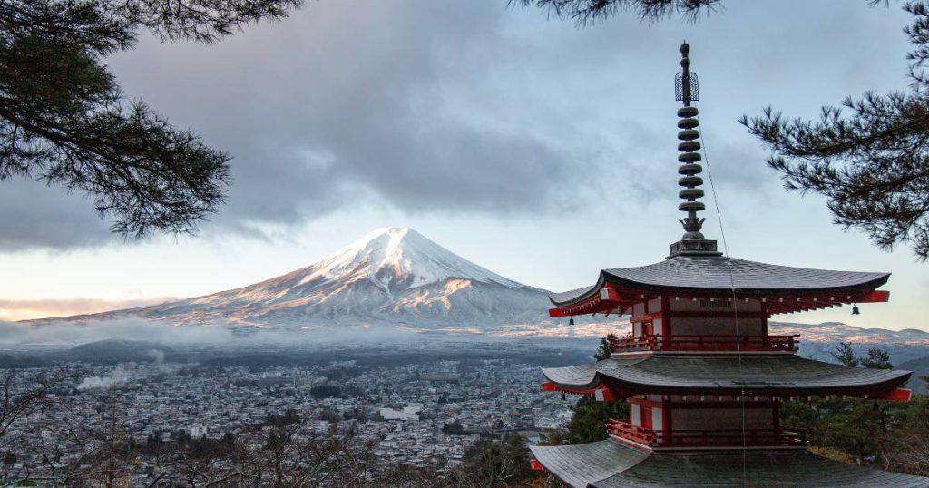 Pagoda Chureito, Fujiyoshida, Yamanashi, Japón